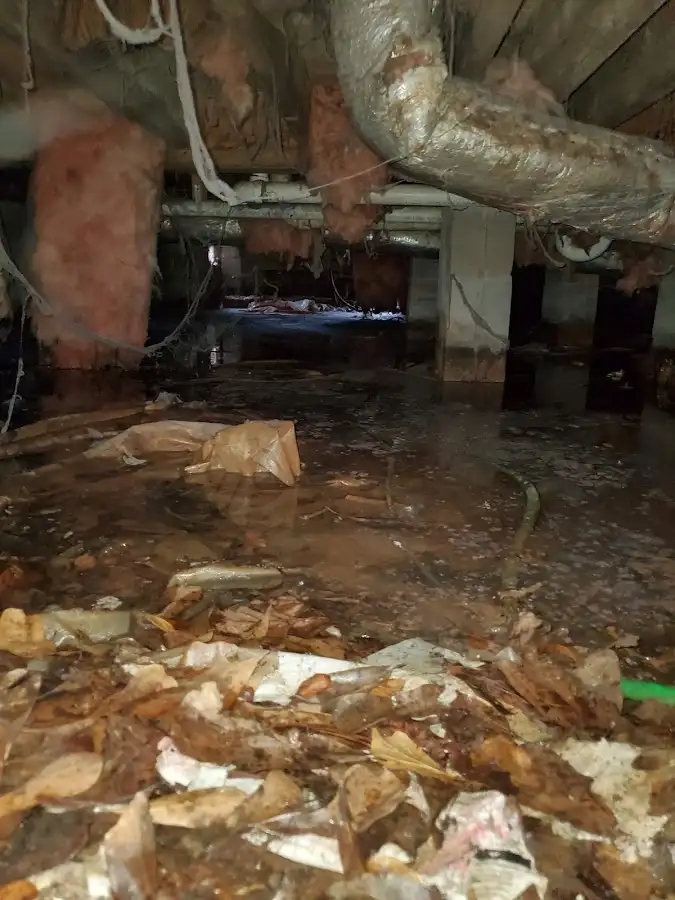 Crawl space flood assessment for Commercial Water Damage Restoration in Rusk